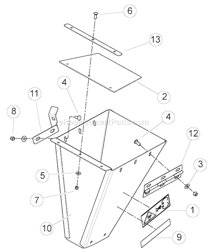 76180-00áCH450HáHopperáAssembly Diagram and Parts List for CH450H  Bear Cat Chipper Shredder
